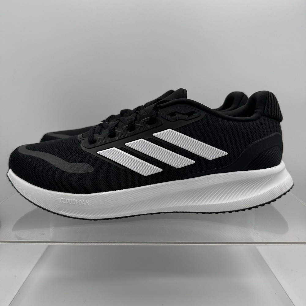 Brand New Adidas RunFalcon 5 IH7758 Cloud Foam Shoe Black White Men's Size 10.5
